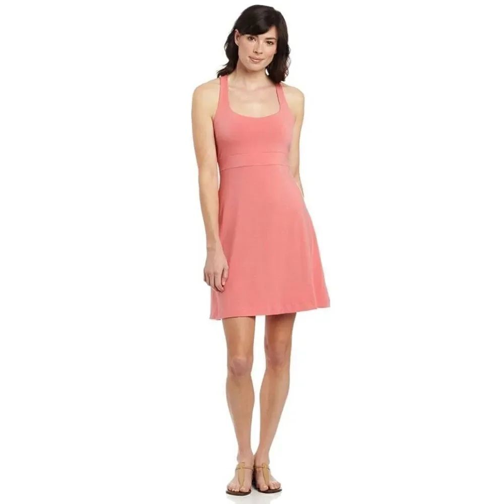 Horny Toad Women’s Large Coral Pink Athletic Mini Tennis Dress Sleeveless Seahor